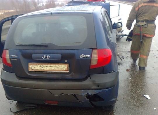 Корейское авто получило серьезные повреждения.