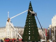 В Воронеже разбирают главную елку.