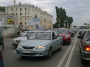 Пробки сковали движение в Воронеже.
