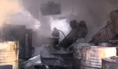 Пожар на складе с каучуком.