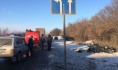 ВАЗ-21074 на крыше в кювете.