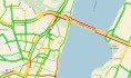 После салюта мосты стали в пробках.