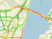 После салюта мосты стали в пробках.