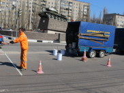 Нанесение дорожной разметки.