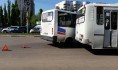 Столкнувшиеся автобусы перекрыли две полосы.
