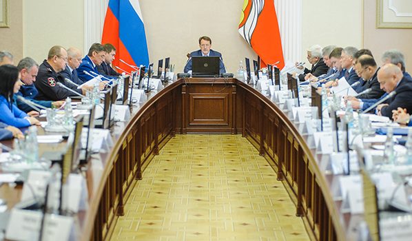 Еженедельное оперативное совещание в правительстве Воронежской области.