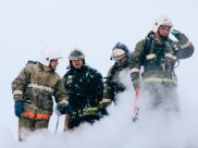 Во время тушения пожара.