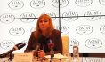 Эмилия Сухачева на пресс-конференции.