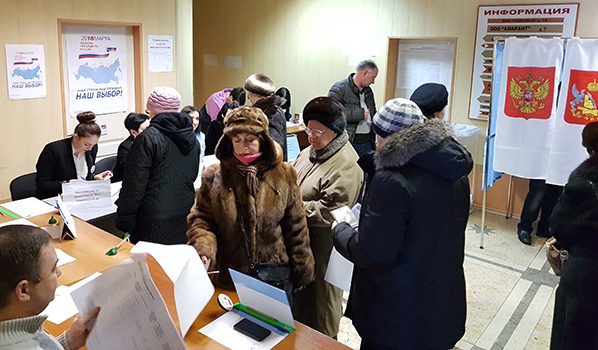 Один из избирательных участков Воронежа.