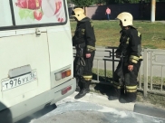 Загорелась маршрутка.