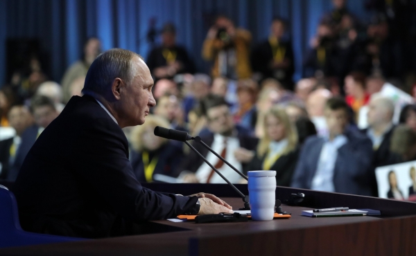 Владимир Путин на большой пресс-конференции.