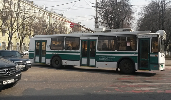 Троллейбус в Воронеже.