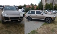 Porsche на тротуаре около БСМП.