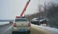 Грузовик улетел в кювет.