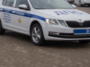 Патрульная машина попала в аварию.