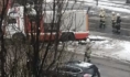 Пожарная машина застряла.