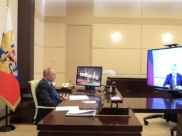 Встреча президента с губернатором Воронежской области Александром Гусевым.
