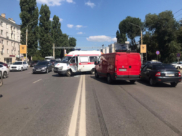 Авария со скорой помощью в центре Воронежа.