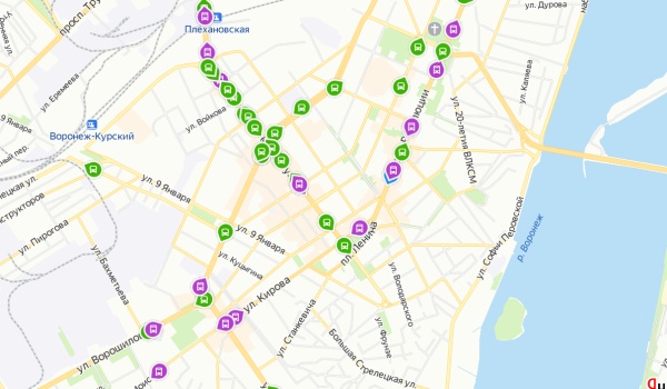Онлайн карта маршруток воронеж в реальном времени