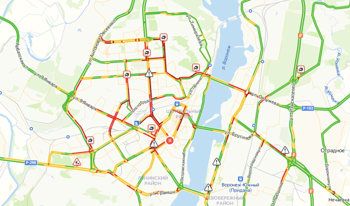 Пробки в воронеже сейчас показать на карте. Пробки Воронеж. Пробки 9 баллов. Пробки Воронеж сейчас.