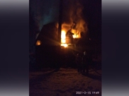 Пожар на базе отдыха под Воронежем.