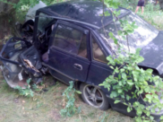 Daewoo Nexia. въехала в дерево.