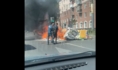 Загорелся мусор из грузовика.