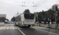 Водитель маршрутки выехал на переход.