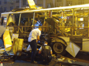 Автобус после взрыва.
