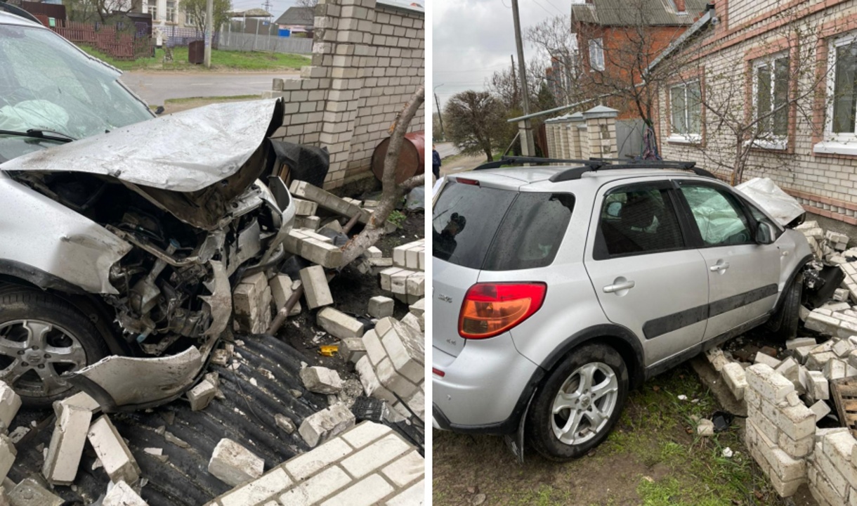 В Воронеже водитель Suzuki протаранил кирпичный забор: пассажир авто попал  в больницу