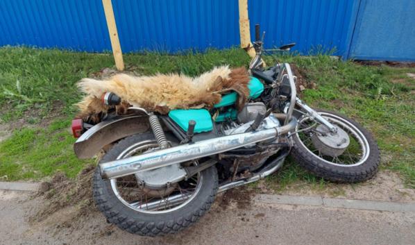 Мотоцикл после аварии.