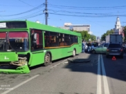 Авария с автобусом в Воронеже.