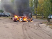 В Воронеже сгорела иномарка.