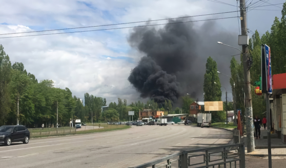 Пожар на улице Матросова в Воронеже.