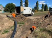 Замена трубопровода на Октябрьской.