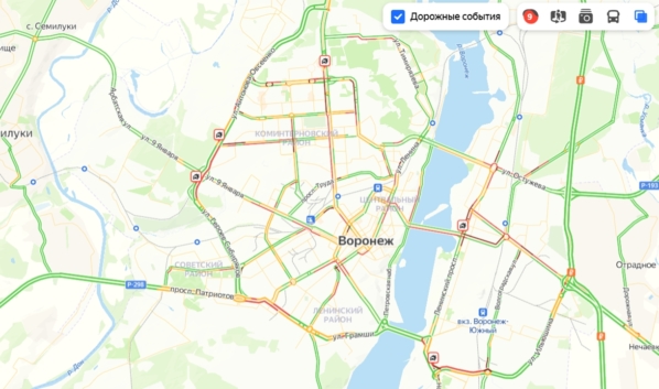 Пробки в Воронеже.