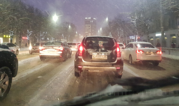 Снегопад в Воронеже.
