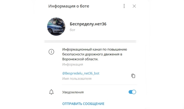 Чат-бот ГИБДД «Беспределу.нет36».