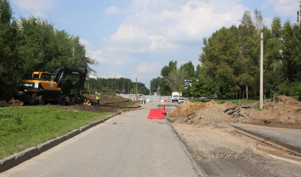 Реконструкция участка дороги.