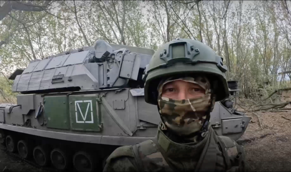 На передовой.