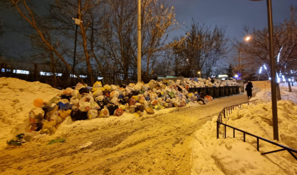 В Воронеже горы не только из снега, но и из мусора.