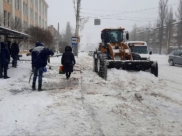 Воронеж чистят от снега.