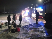 Автобус опрокинулся в Новоусманском районе.