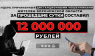 За сутки воронежцы потеряли 12 млн рублей.