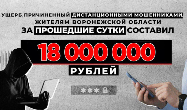 Воронежцы потеряли более 18 млн рублей.