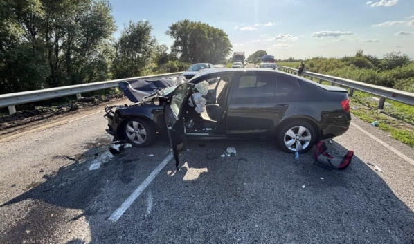 На месте аварии.