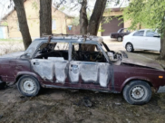Сожженная воронежцем машина.