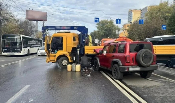 На месте аварии.